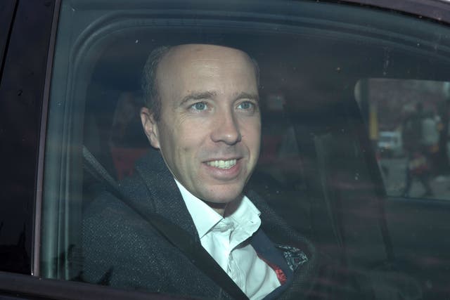 Matt Hancock returns to the Houses of Parliament (Lucy North/PA)