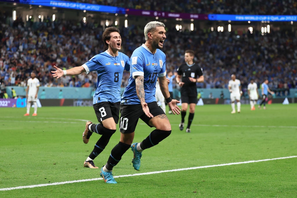 De Arrascaeta’s brace was not enough to put Uruguay into the last-16
