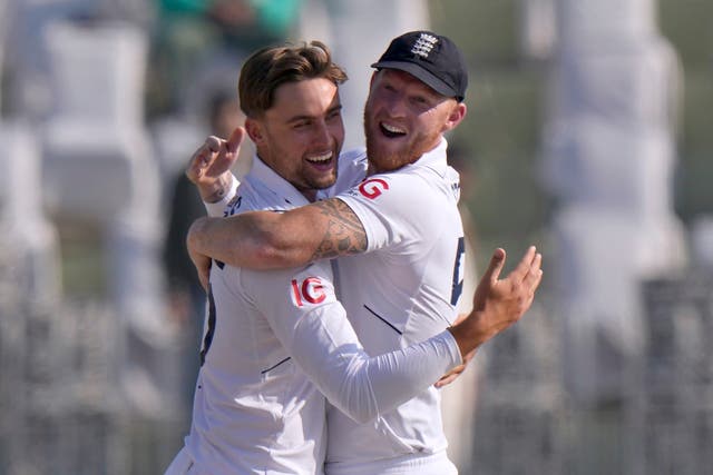 Will Jacks claimed the wicket of Pakistan captain Babar Azam (Anjum Naveed/AP)