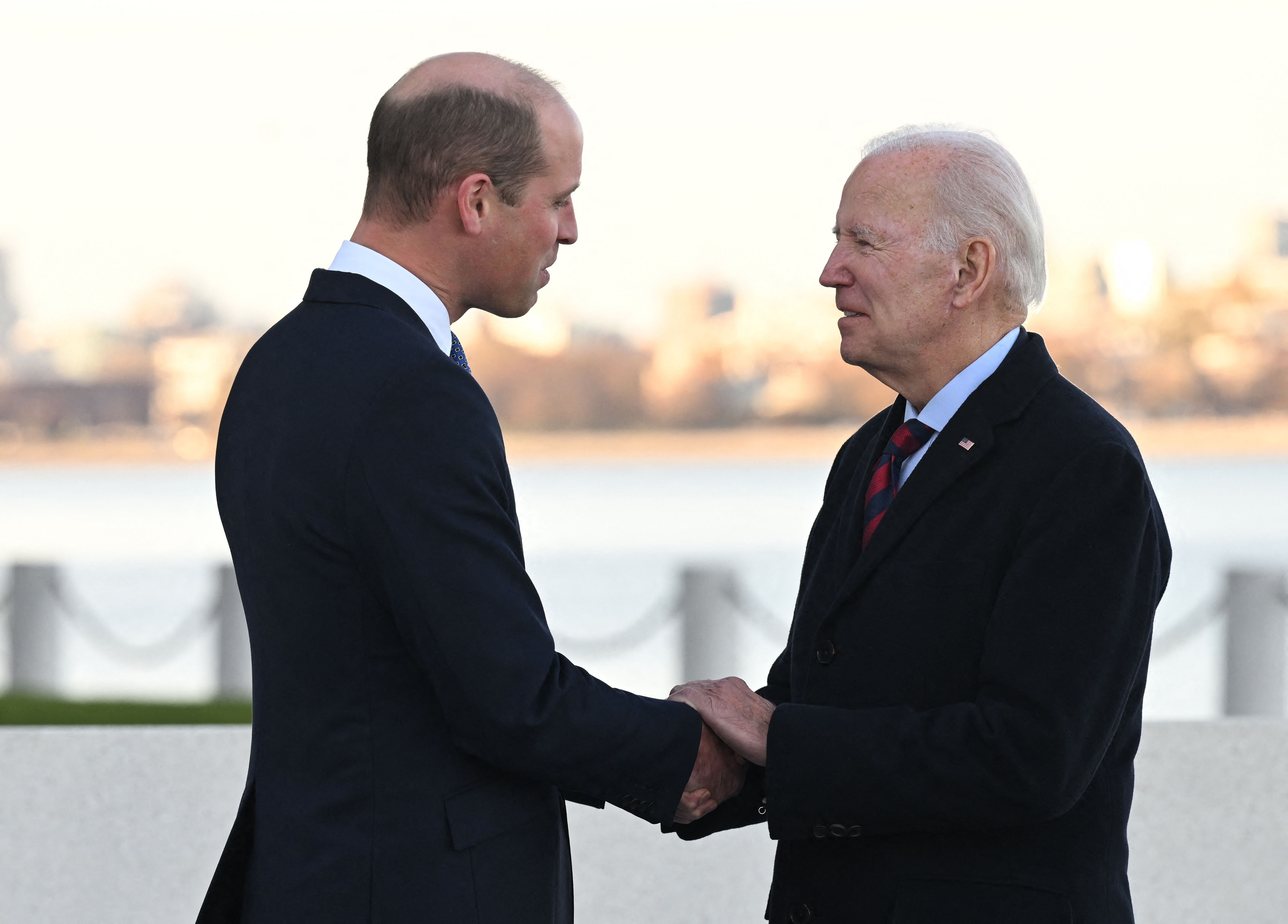 President Joe Biden meets with Prince William at the John F. Kennedy Presidential Library and Museum in Boston