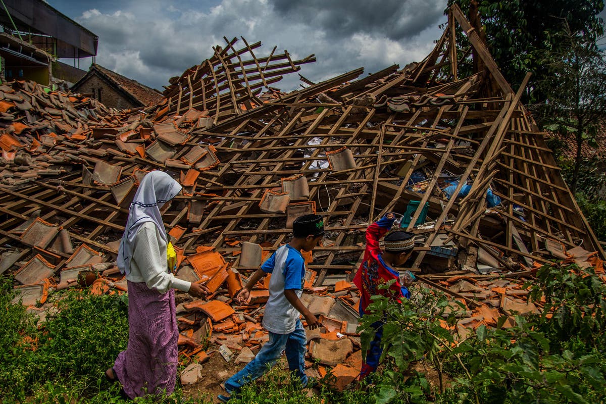 A 5.7-magnitude earthquake hits the Indonesian island of Java
