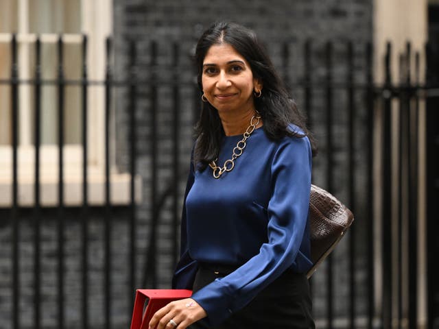 <p>Suella Braverman has written the foreword to a report calling for asylum seekers to be indefinitely detained</p>