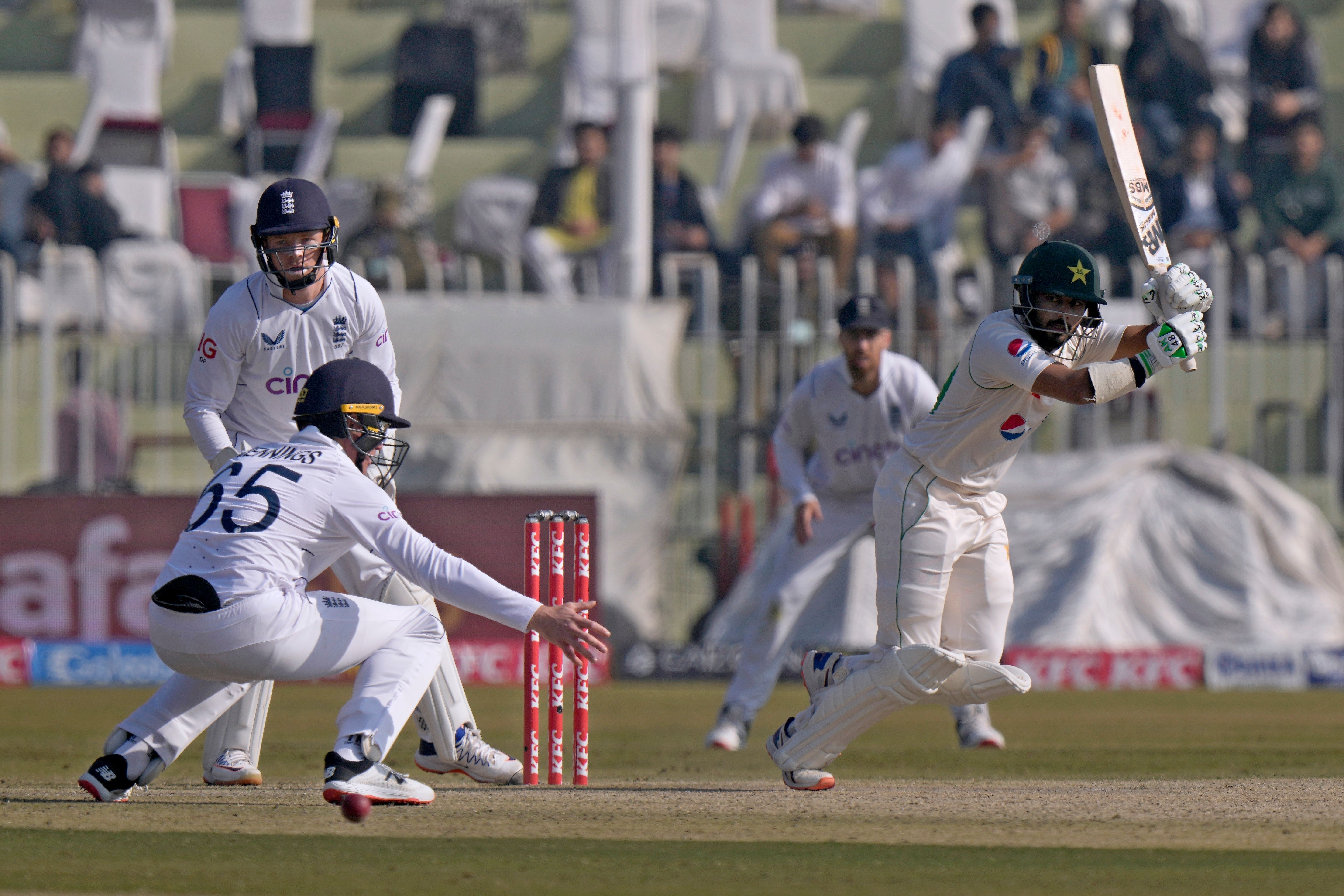 Saud Shakheel hit a half-century (Anjum Naveed/AP)