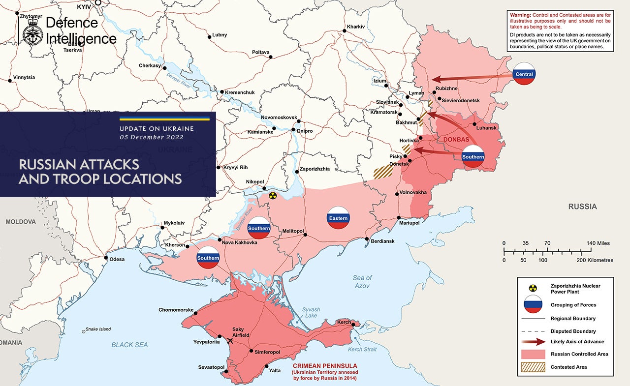 The latest intelligence update on the frontlines of Ukraine by the British defence ministry