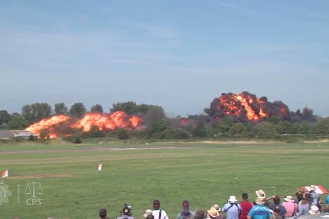 <p>The crash during the Shoreham Airshow on August 22 2015 </p>