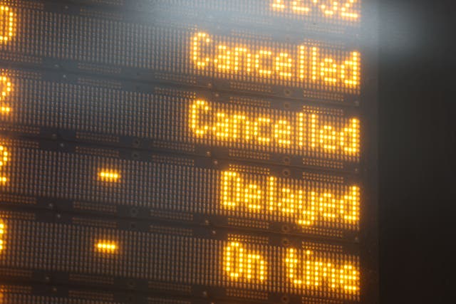 The departures board at Victoria Station, London (James Manning/PA)