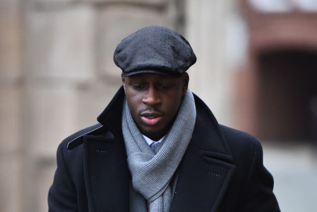 Manchester City footballer Benjamin Mendy at Chester Crown Court (Peter Powell/PA)
