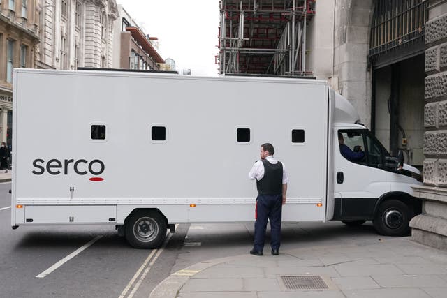 Serco is contracted by the Ministry of Justice to provide security services in courts (Jonathan Brady/PA)