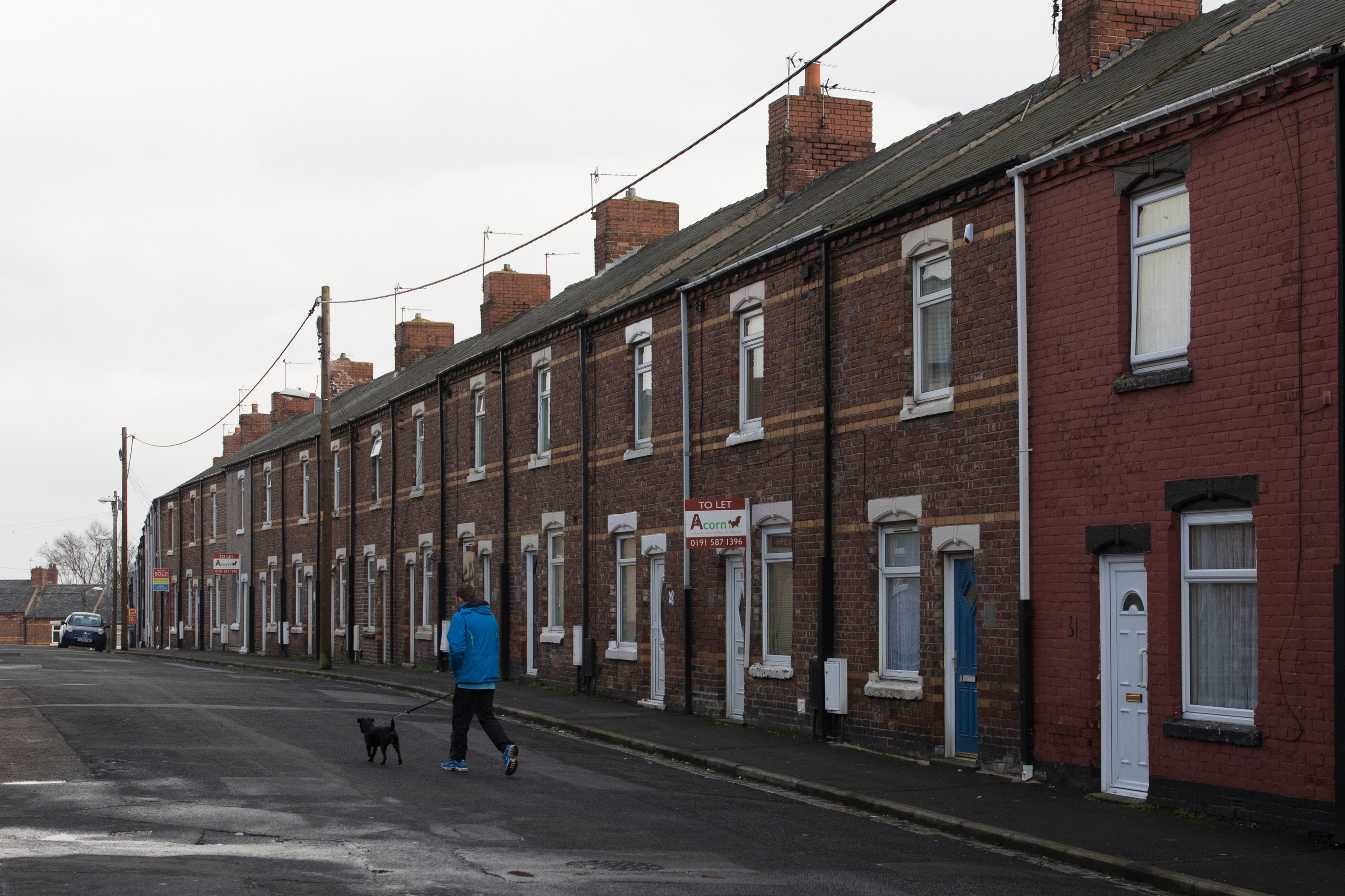 People in the northeastern town of Horden (pictured) may be falling ill several years younger than their southern counterparts