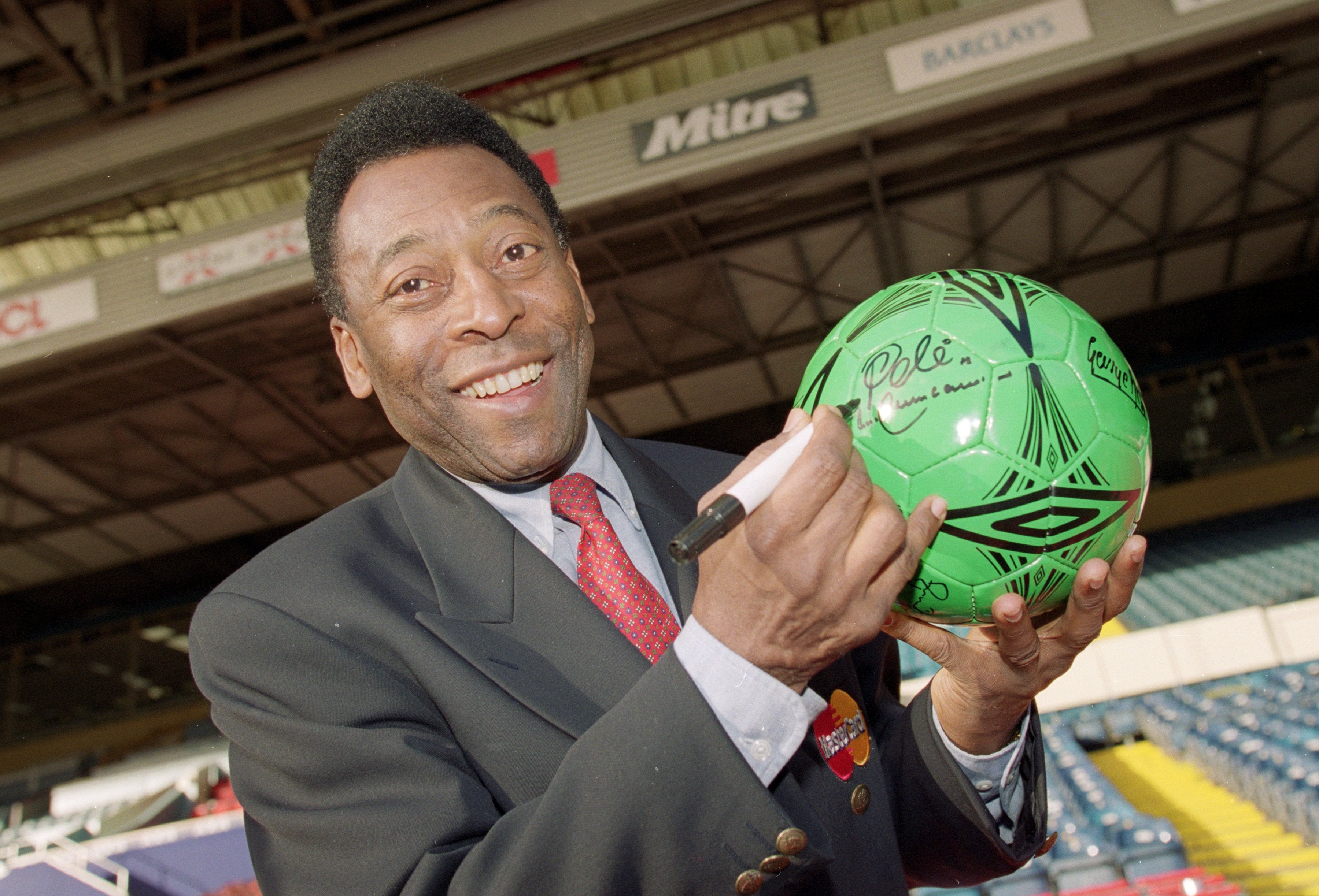 Three-time world cup winner Pele (pictured here at Wembley in 2000) was diagnosed with bowel cancer in 2021