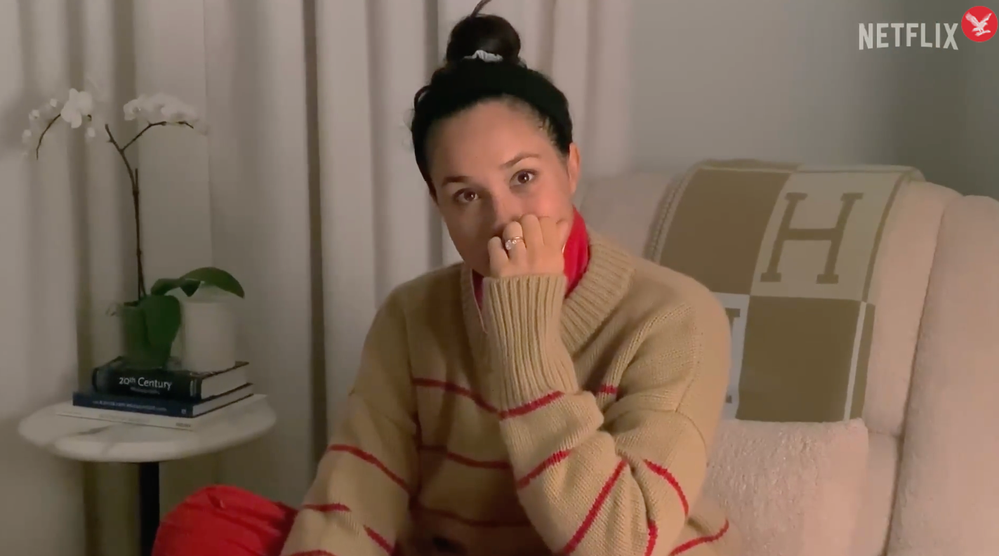 The Hermès ‘Avalon’ blanket appears behind Meghan Markle in Netflix trailer