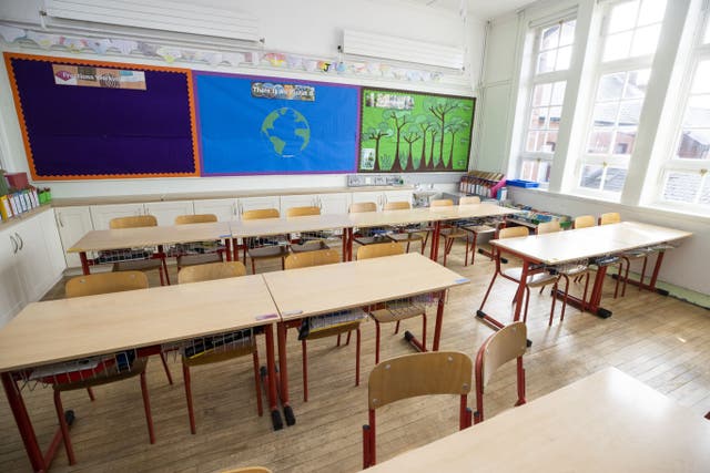 Classrooms will be empty when teachers strike on Wednesday and Thursday (Liam McBurney/PA)