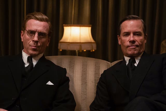 <p>Damien Lewis (left) as Nicholas Elliott and Guy Pearce as Kim Philby in ‘A Spy Among Friends’ </p>