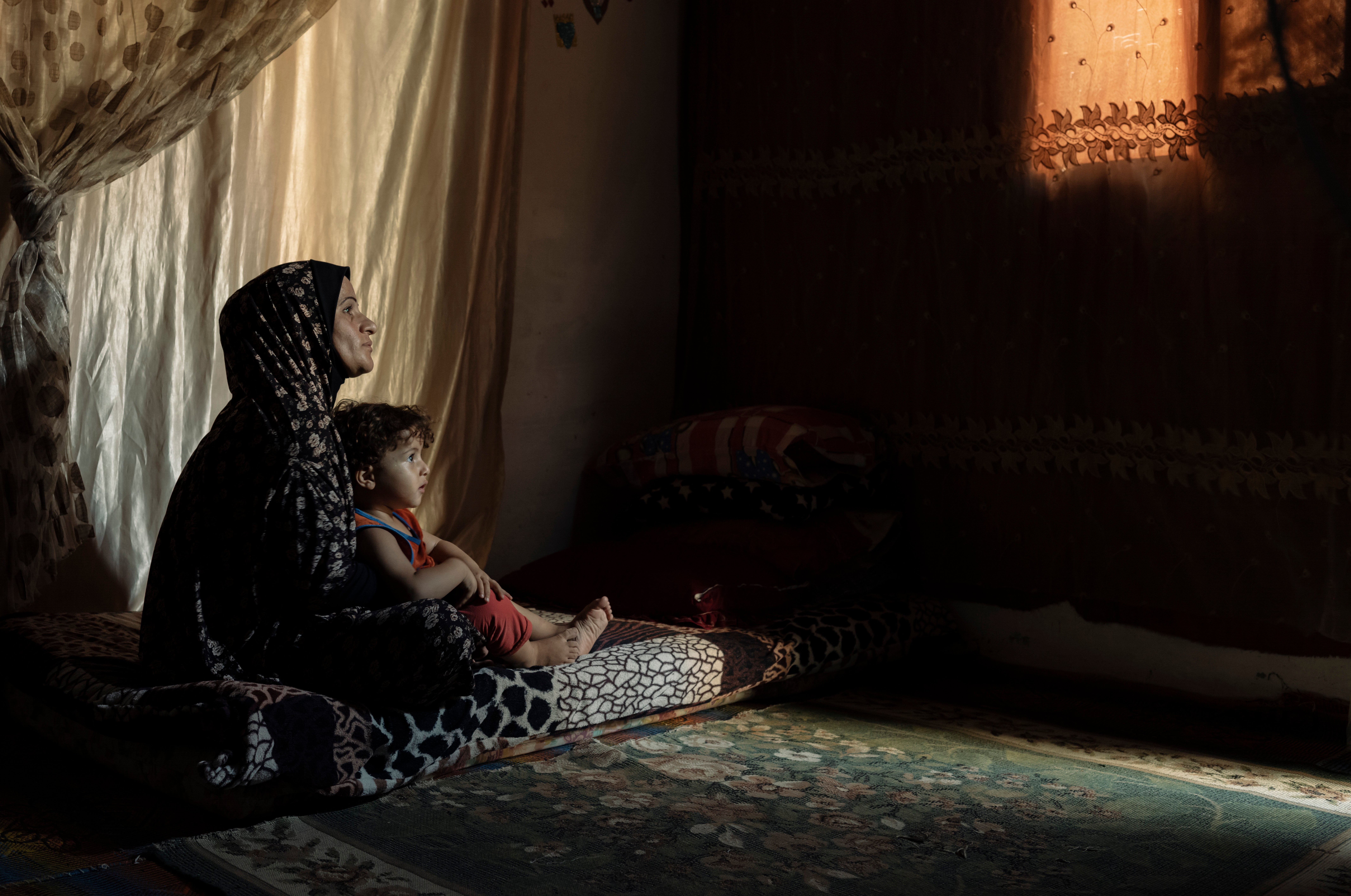 Enas lives with her husband and their eight children in a settlement near Beit Hanoun