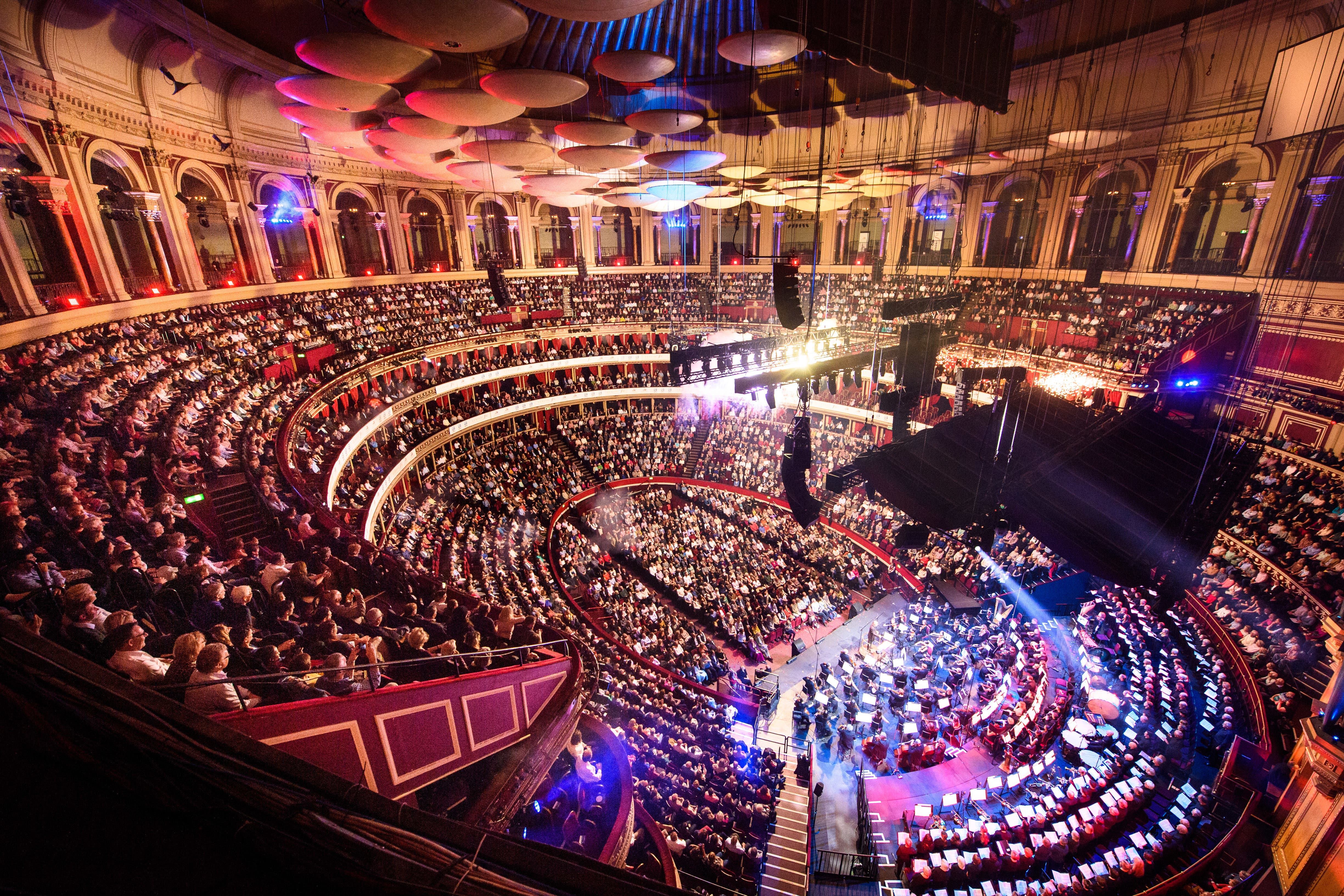 Pyrotechnics during the grand finale of the final performance lead by Stephen Barlow conducting the Bournemouth Sympathy Orchestra and Chorus during a performance of 1812 Overture by Tchaikovsky at Classic FM Live at London’s Royal Albert Hall (Matt Crossick/PA)