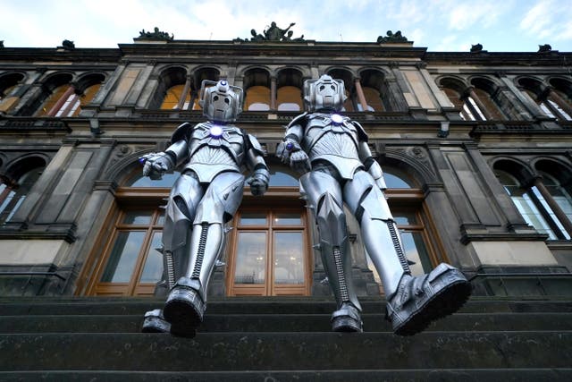 Cybermen at the launch of the new Doctor Who exhibition (Andrew Milligan/PA)