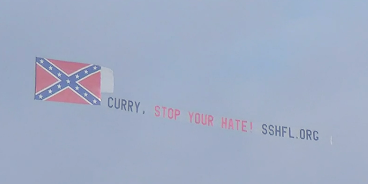 A plane flying a Confederate flag was spotted in the skies over Jacksonville, Florida, on Tuesday