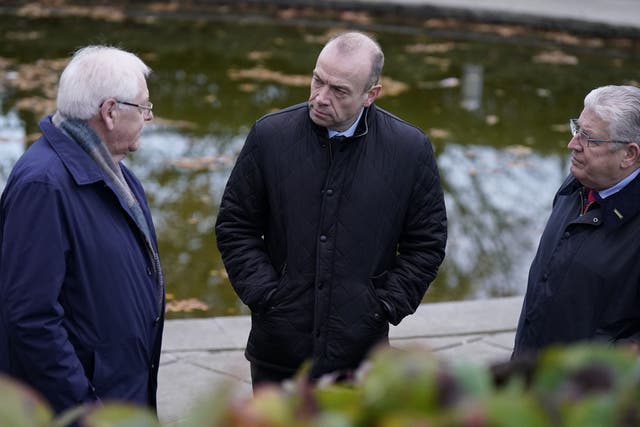 Northern Ireland Secretary Chris Heaton-Harris visited Omagh (Niall Carson/PA)