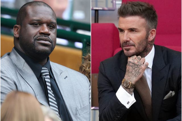 Shaquille O’Neal and David Beckham (PA)