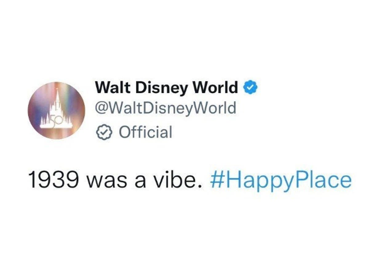 Walt Disney World faces backlash for tweeting &lsquo;1939 was a vibe&rsquo; after people point out what happened that year
