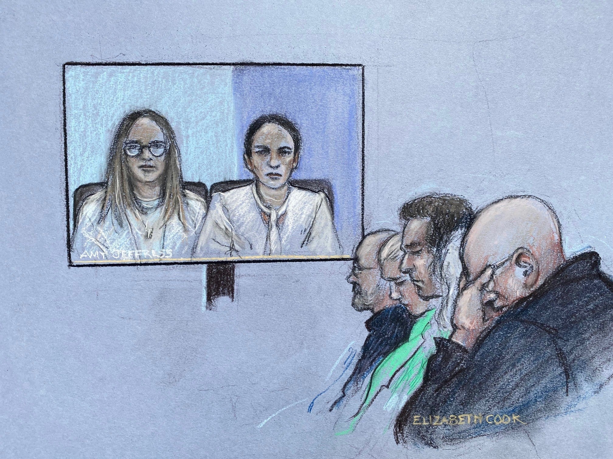 US citizen Anne Sacoolas (on screen right), making an appearance at the Old Bailey in London, via video-link from the United States