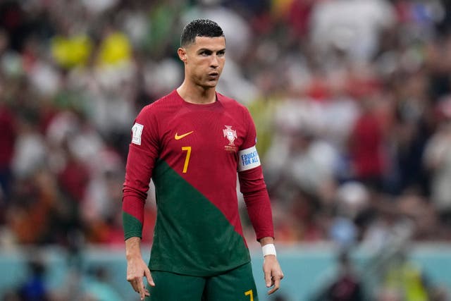 <p>Cristiano Ronaldo in action for Portugal at the 2022 World Cup </p>