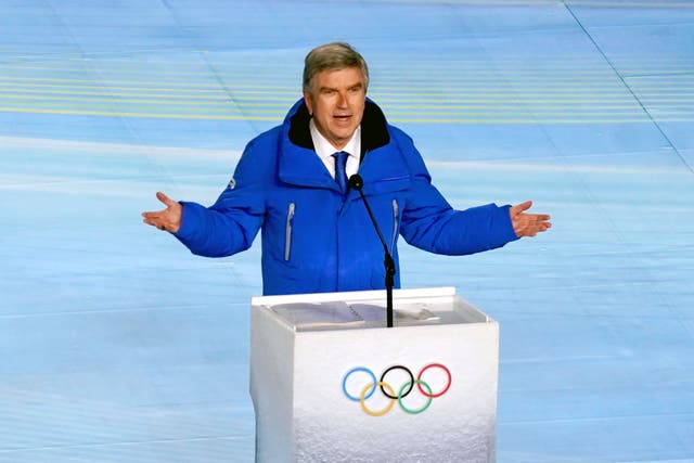 The IOC and its president Thomas Bach have been criticised for giving consideration to Russian athletes participating in the Paris Games in 2024 (Andrew Milligan/PA)