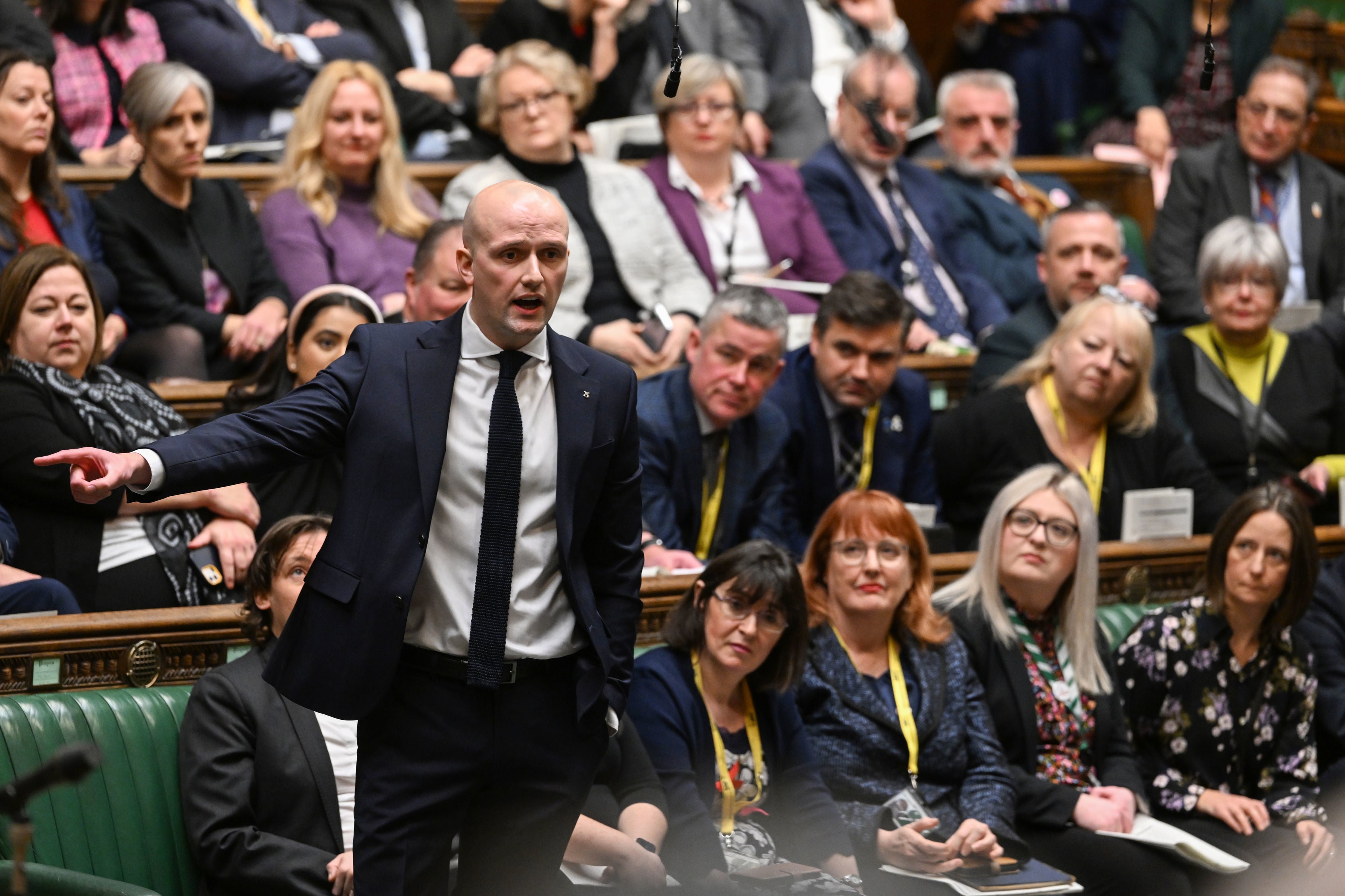 Stephen Flynn, new leader of the SNP at Westminster, during Prime Minister’s Questions on Wednesday