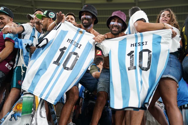 Argentina fans in the stands prior to the clash with Australia (Mike Egerton/PA)