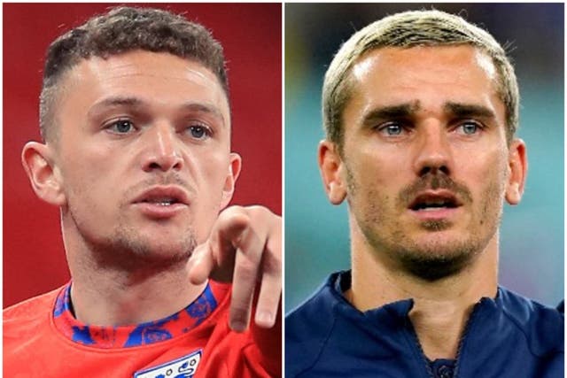 Former Atletico Madrid team-mates Kieran Trippier and Antoine Griezmann (PA)