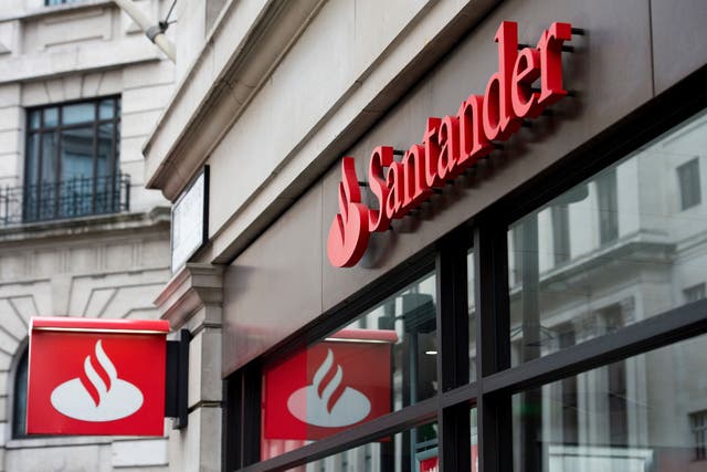 Santander UK has been fined £107.8 million over “serious and persistent gaps” in its anti-money laundering controls, the financial watchdog has announced (PA)