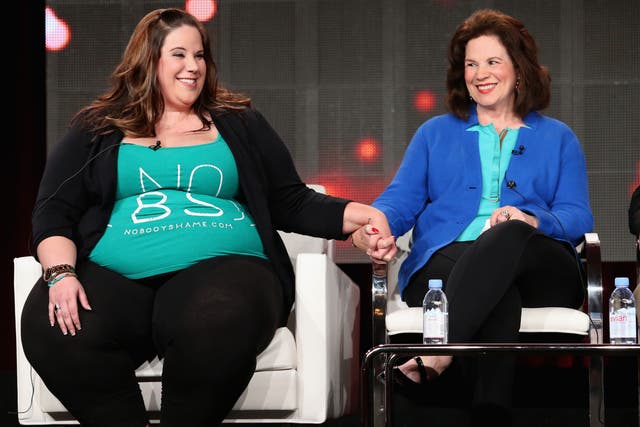 <p>Whitney Thore, Founder of No Body Shame Campaign (L) and Barbara Thore speak onstage during TLC's 'My Big Fat Fabulous Life' panel at Discovery Communications' 2015 Winter Television Critics Association press tour at the Langham Hotel on January 8, 2015</p>