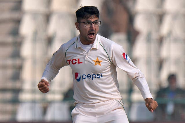 Abrar Ali claimed four wickets in the first session of the second Test between Pakistan and England at Multan (Anjum Naveed/AP)