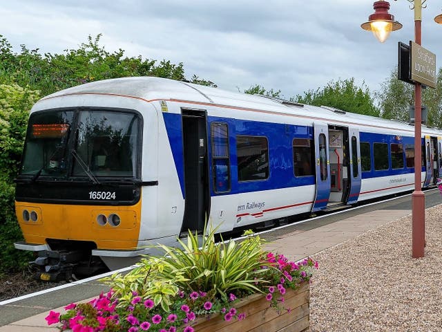 <p>Off limits: Chiltern Railways train at Stratford-upon-Avon – which the firm will not serve between 13 December and 8 January </p>