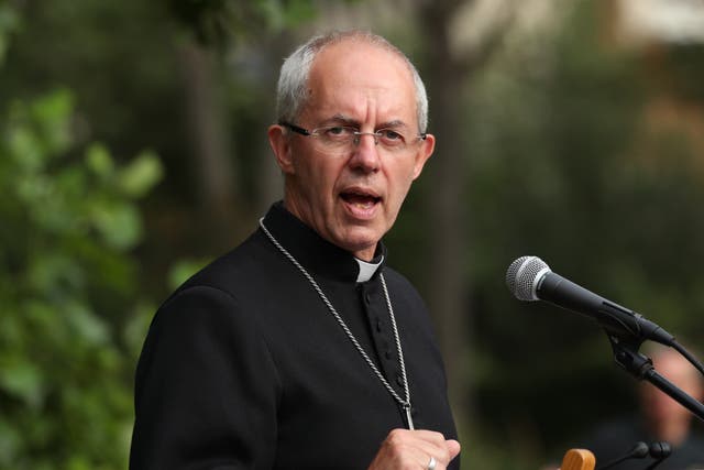 Justin Welby used his speech to criticise UK asylum policy (Yui Mok/PA)