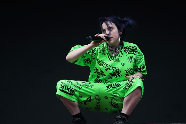 Billie Eilish performs during the first day of BBC Radio 1’s Big Weekend (Owen Humphreys/PA)
