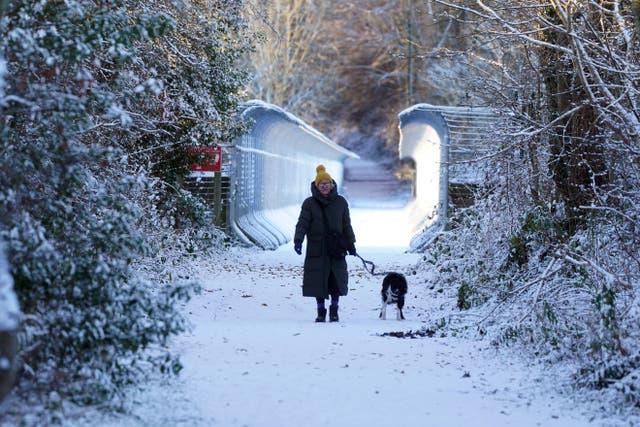 Snow could fall in southern England within days (Owen Humphreys/PA)