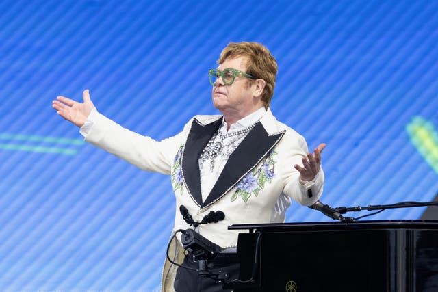 Elton John performs during the British Summer Time festival at Hyde Park in London (Suzan Moore/PA)