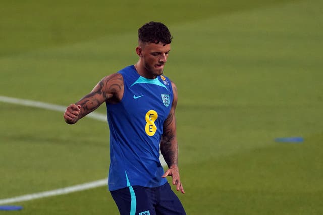 Ben White in training before leaving England’s World Cup camp (Nick Potts/PA)