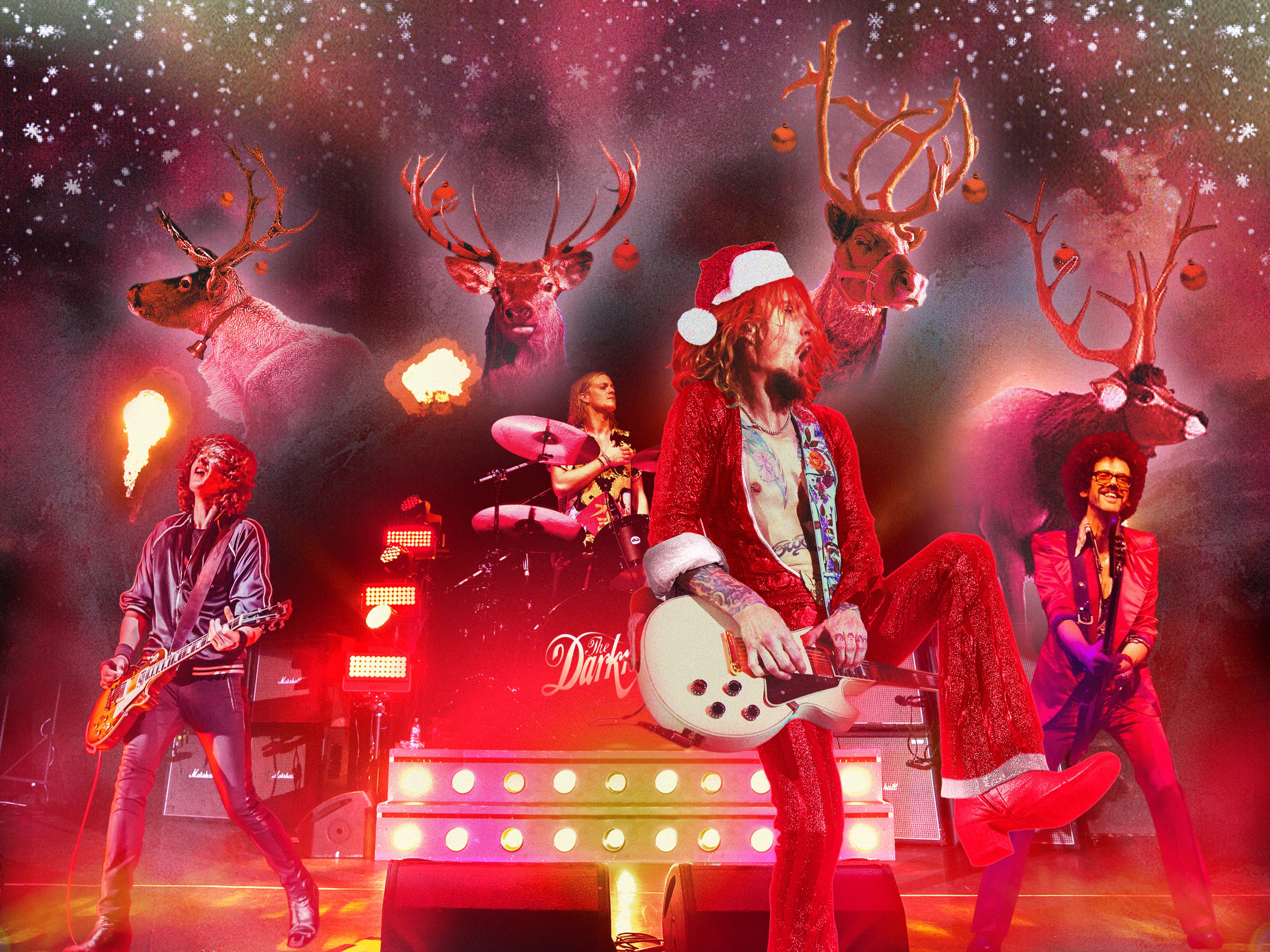 The Darkness’s Justin Hawkins: ‘It’s important to us that it’s always around and it’s become a part of a lot of people’s Christmases, that they’re playing it while they’re peeling the sprouts in the morning or whatever it is they do. I’m not usually awake at that time'