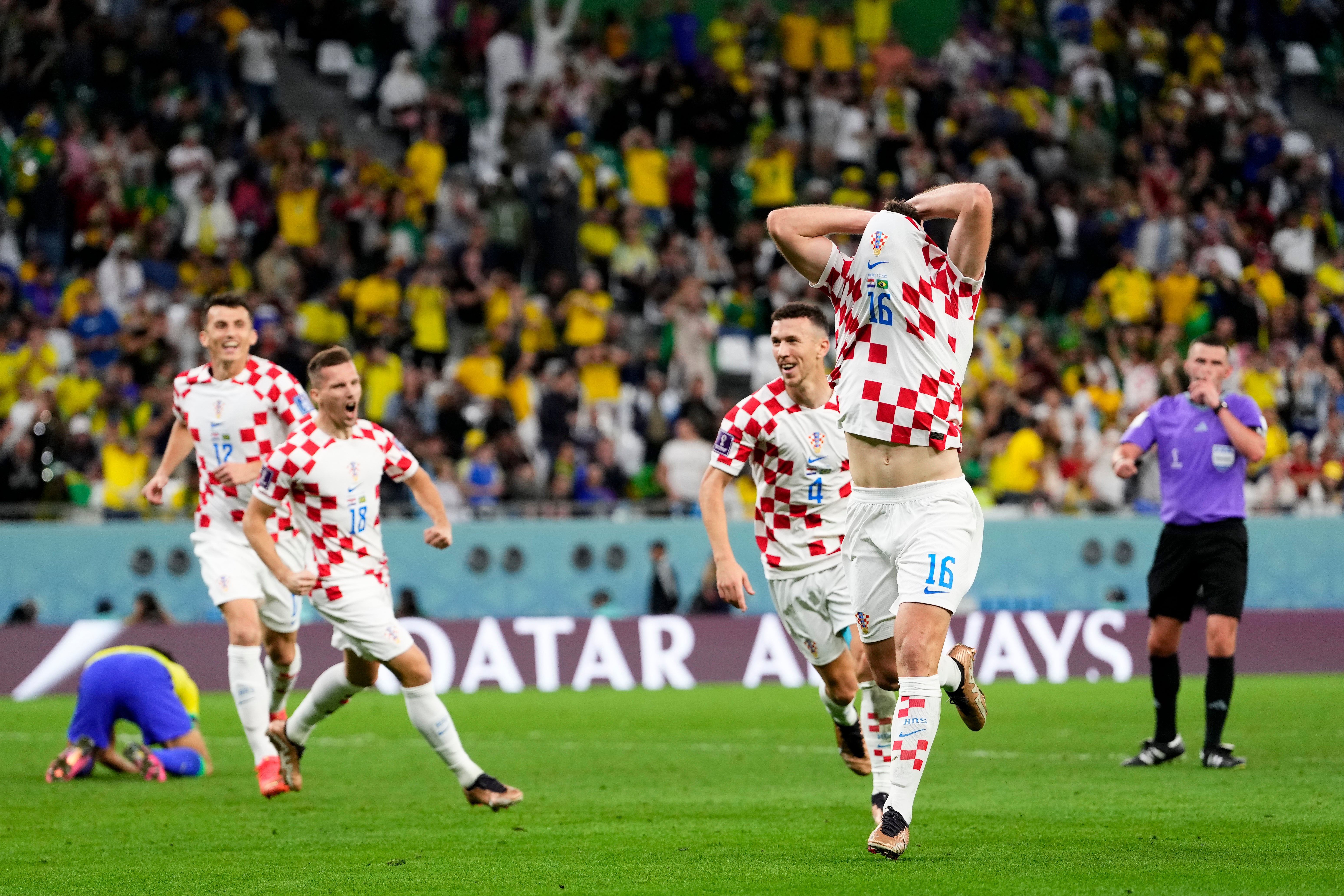 Croatia's Bruno Petkovic celebrates scoring