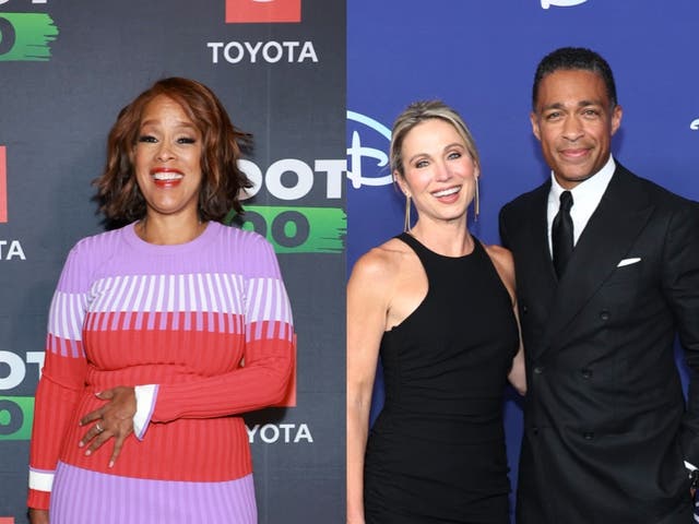 <p>Gayle King weighs in on rumours of romantic relationship between GMA hosts Amy Robach and TJ Holmes </p>