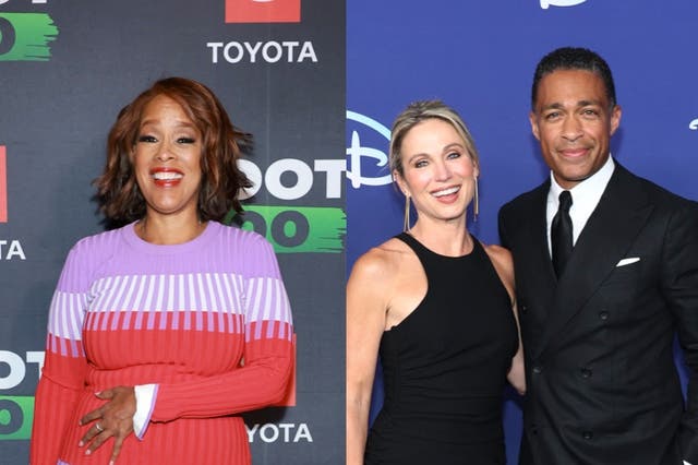 <p>Gayle King weighs in on rumours of romantic relationship between GMA hosts Amy Robach and TJ Holmes </p>