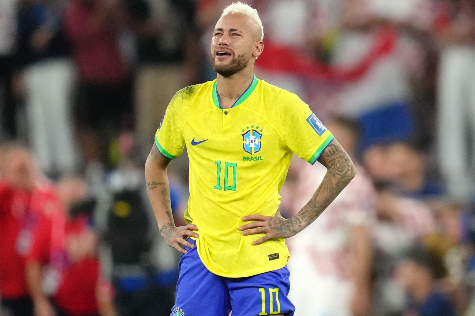 Neymar was left in tears by Brazil’s exit (Nick Potts/PA)