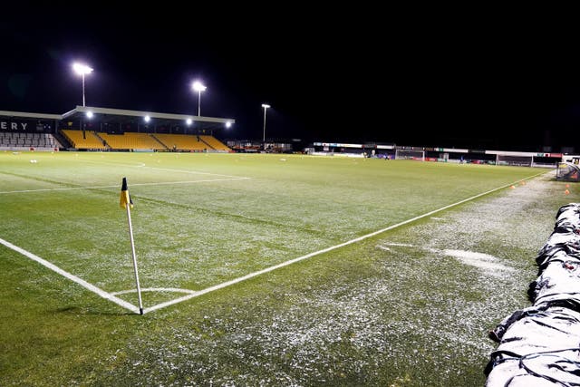Harrogate’s game with Northampton has been called off due to a frozen pitch (Zac Goodwin/PA)