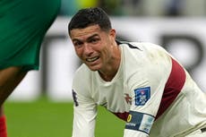 Cristiano Ronaldo left in tears after Portugal upset by Morocco at World Cup