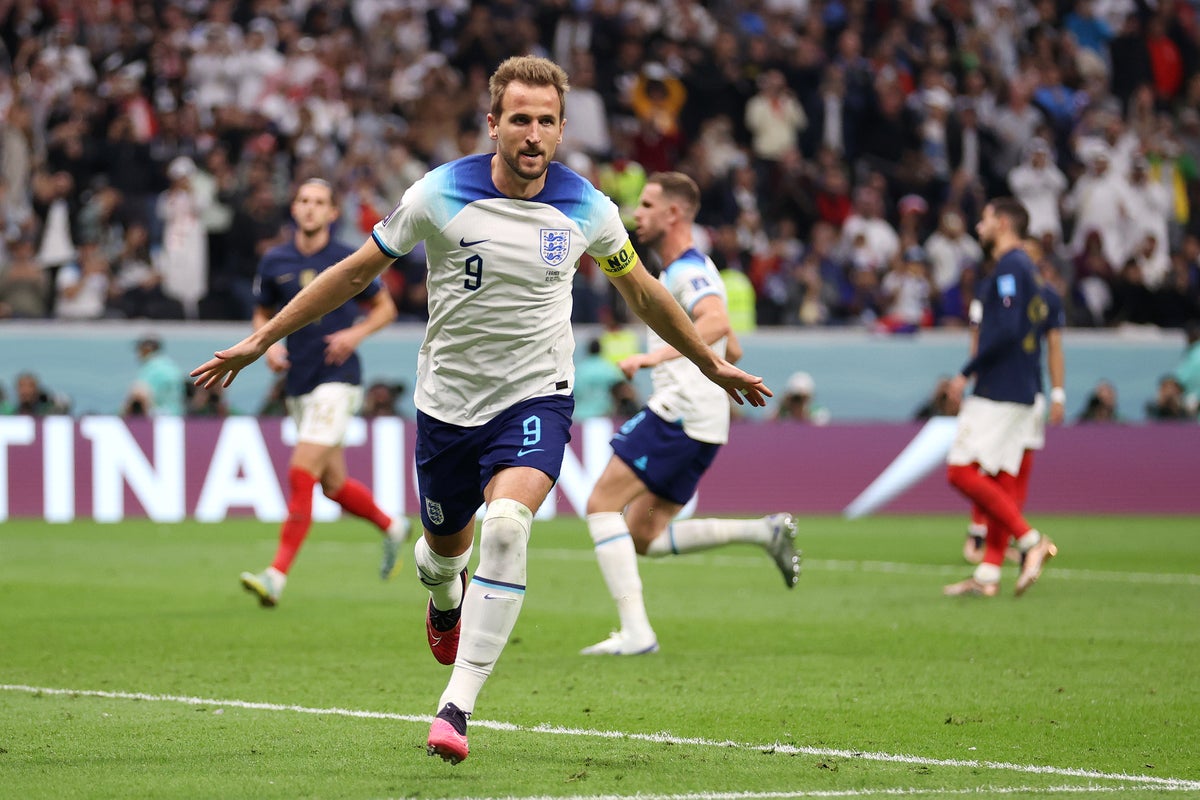 Harry Kane becomes England’s joint top goalscorer after World Cup penalty