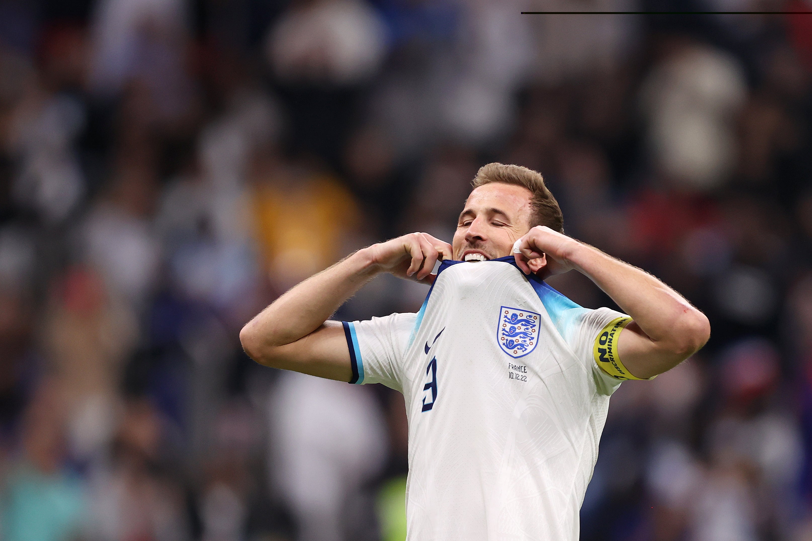 Harry Kane reacts after missing a penalty