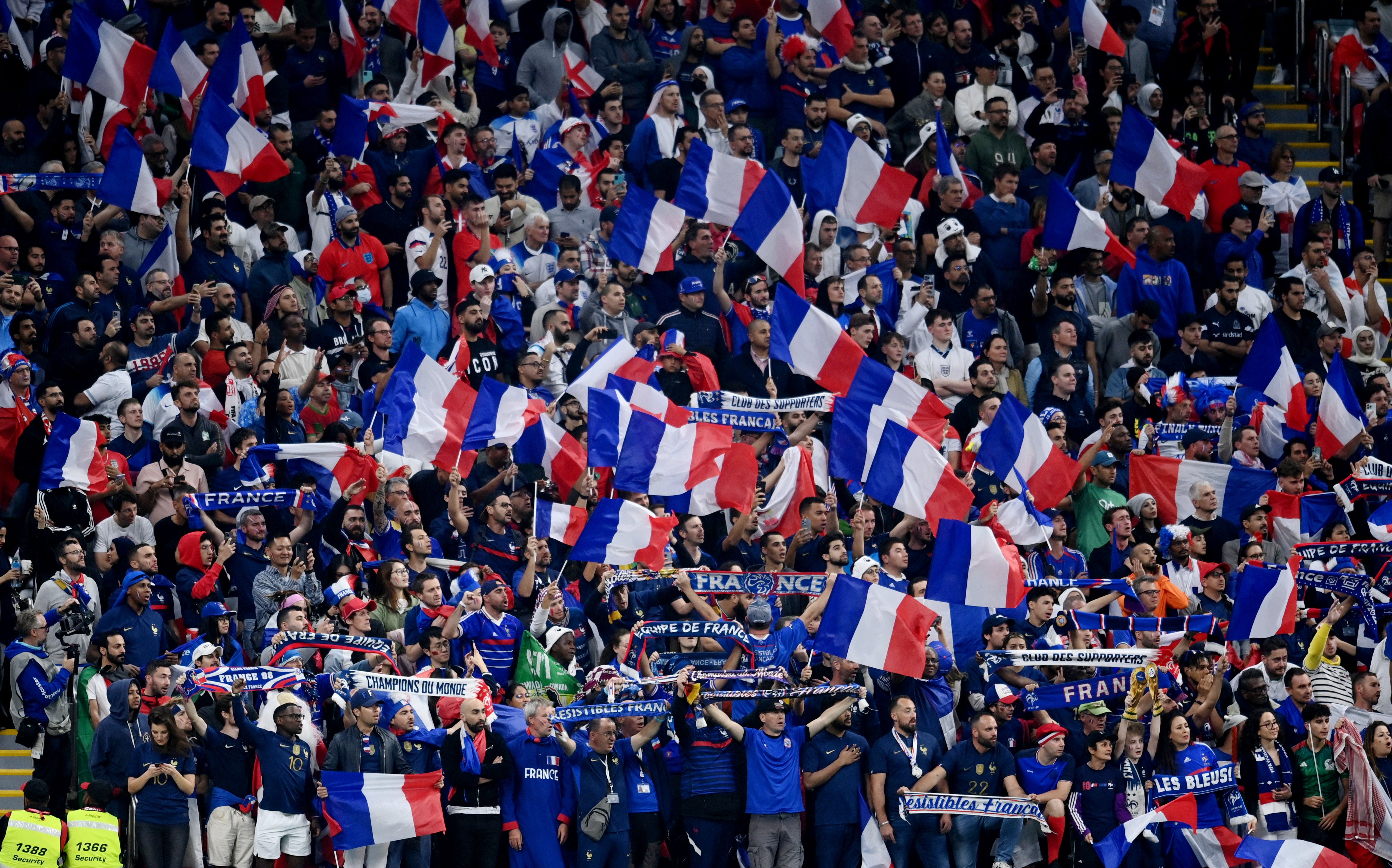French fans at the Quarter Final