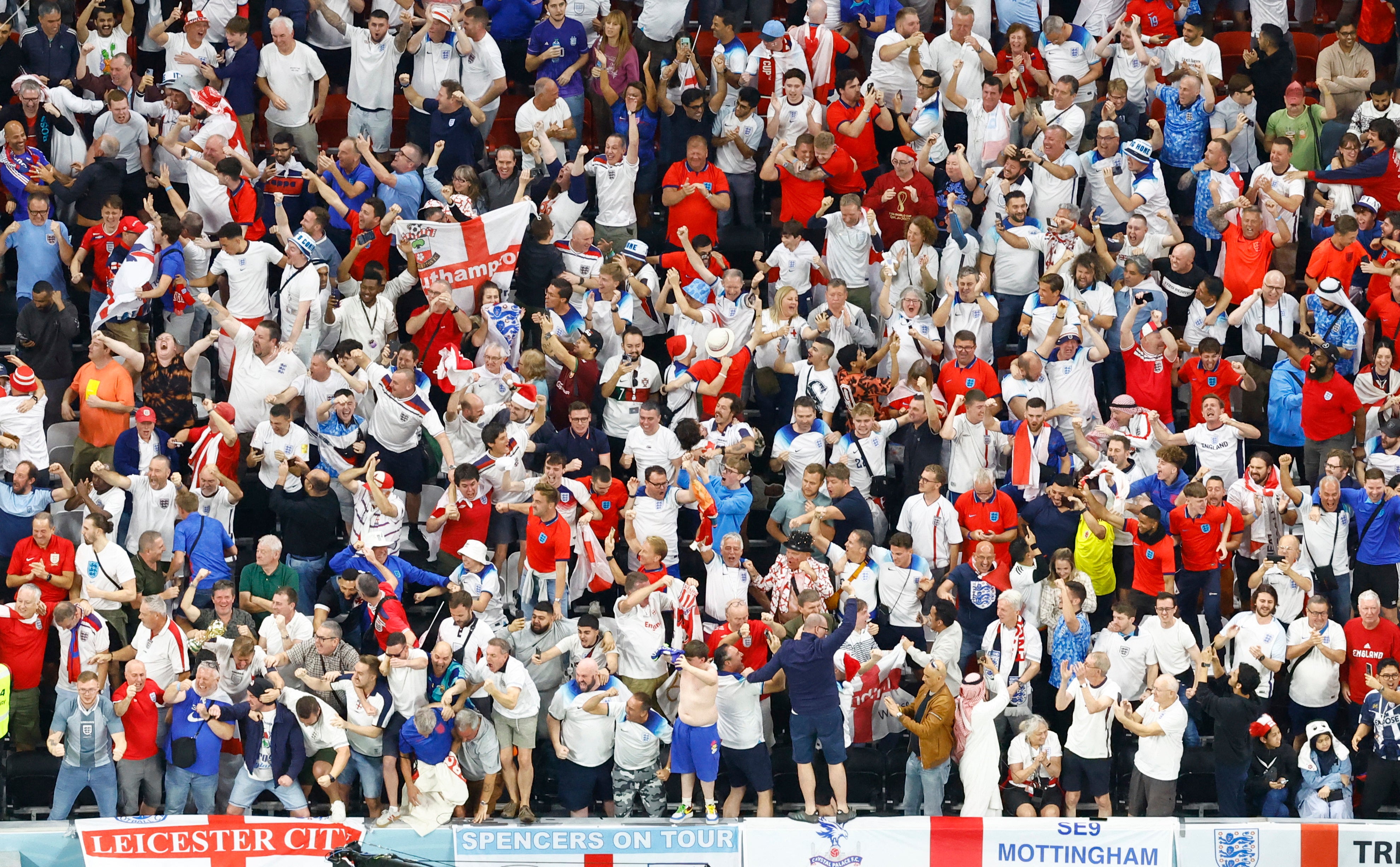 English fans at the Quarter Final - England v France